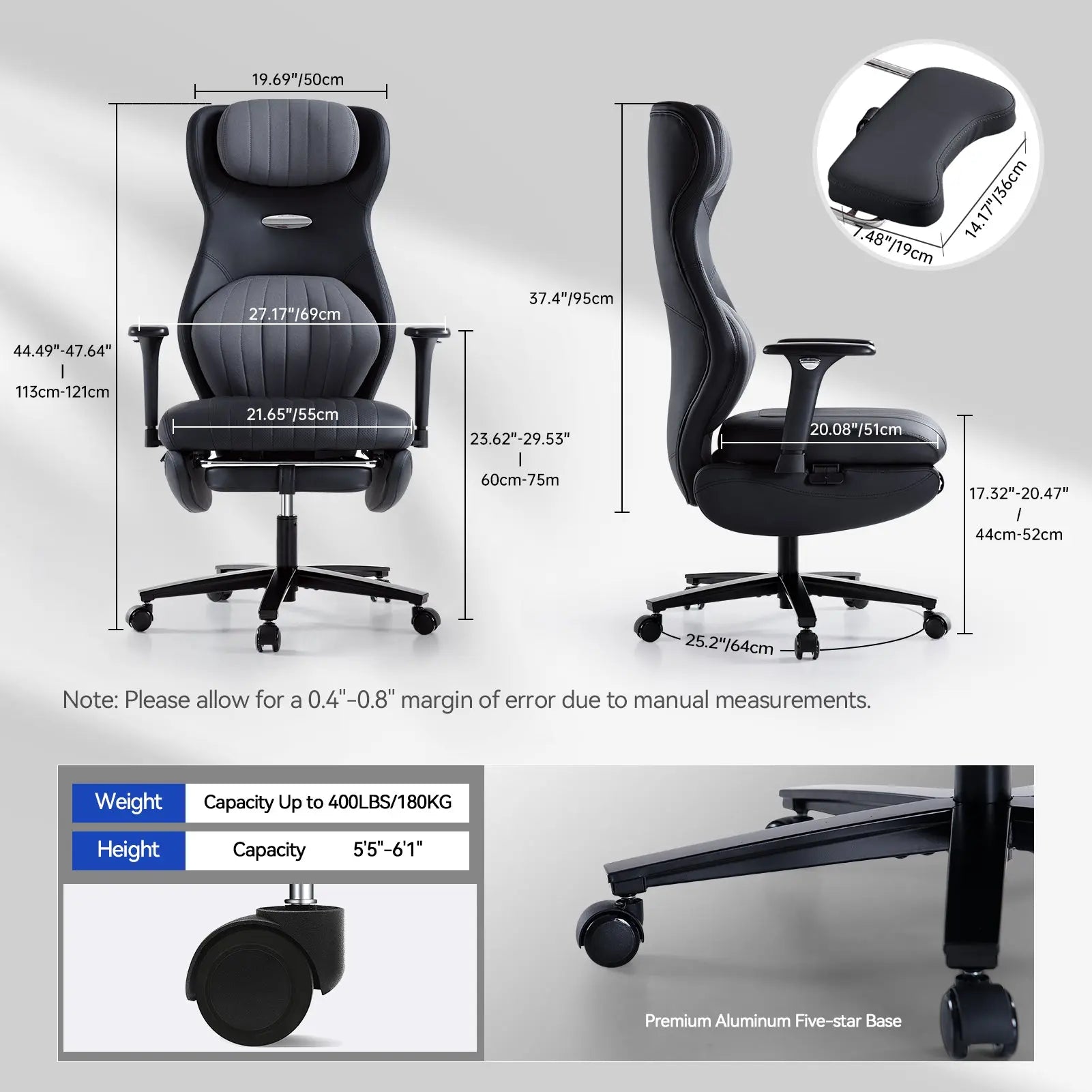 EMIAH GT100 Ergonomic Gaming Chair with Lumbar Support EMIAH