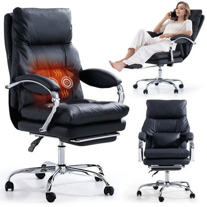 EMIAH C570 Office Chair with Footrest, Comfortable Desk Chair with Crossed Legs and Armrests EMIAH