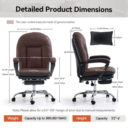 EMIAH C586 Ergonomic Ultra-Comfortable Office Chair with Foot Rest EMIAH