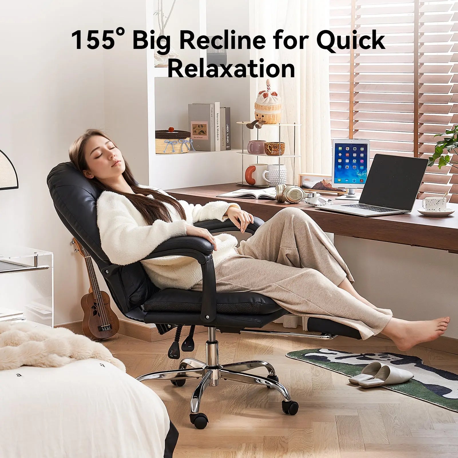 EMIAH C586 Ergonomic Ultra-Comfortable Office Chair with Foot Rest EMIAH