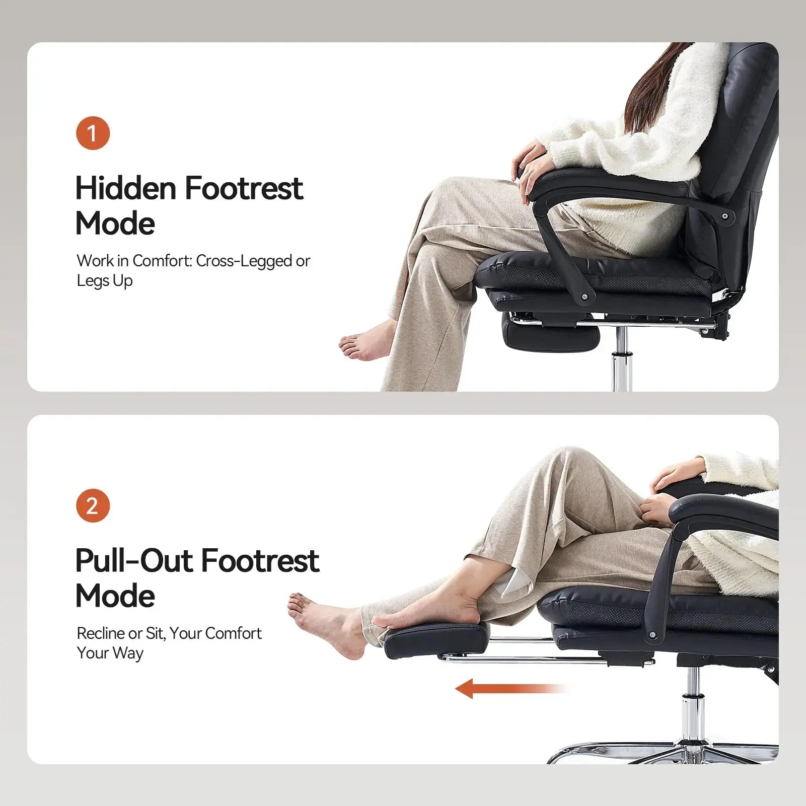 EMIAH C586 Ergonomic Ultra-Comfortable Office Chair with Foot Rest - EMIAH Store 