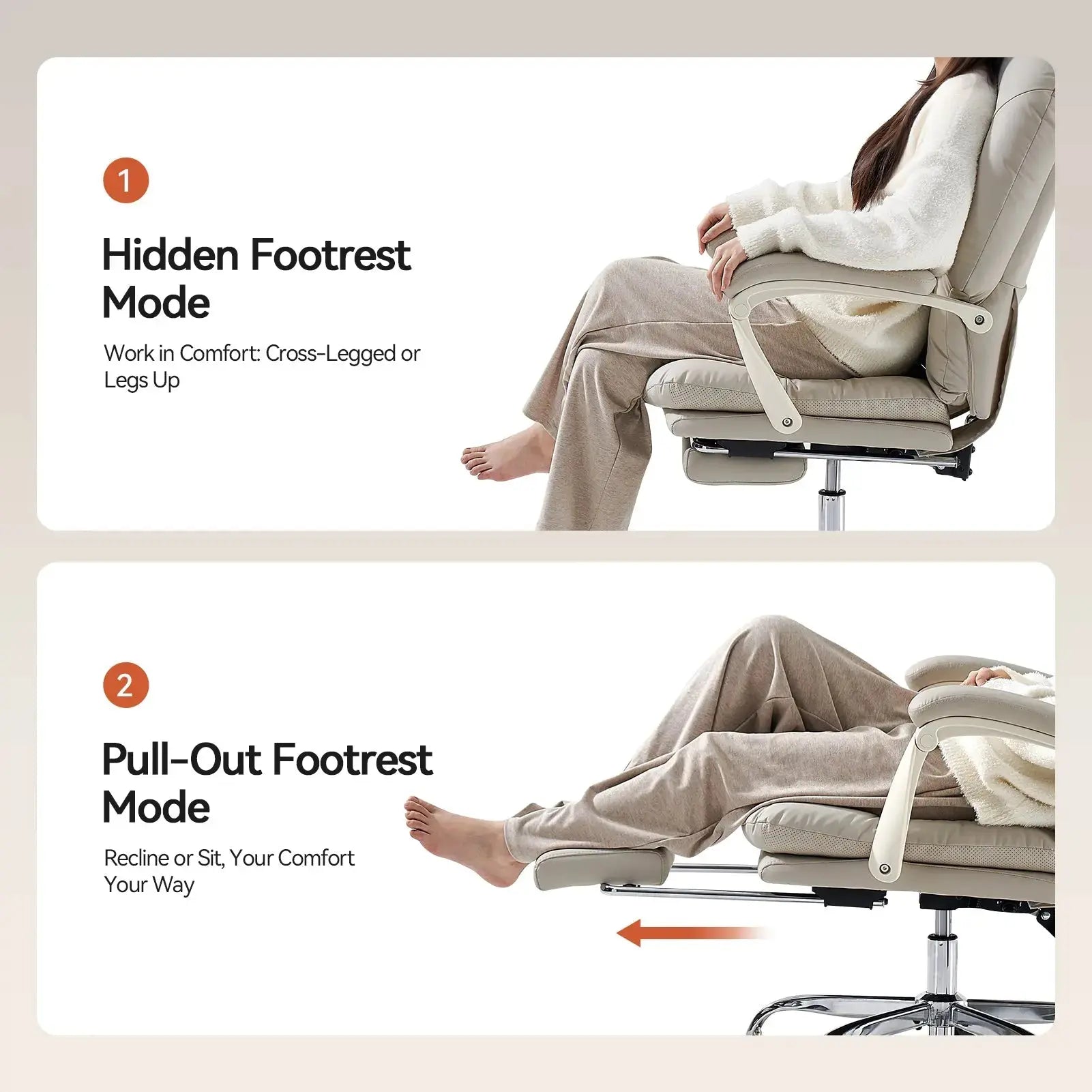 EMIAH C586 Ergonomic Ultra-Comfortable Office Chair with Foot Rest - EMIAH Store 