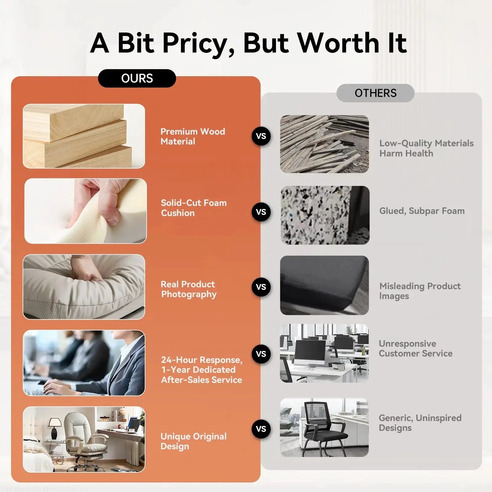 EMIAH C586 Ergonomic Ultra-Comfortable Office Chair with Foot Rest EMIAH