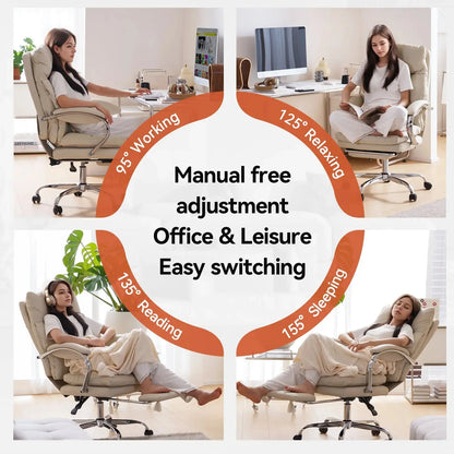 EMIAH C570 Office Chair with Footrest, Comfortable Desk Chair with Crossed Legs and Armrests EMIAH