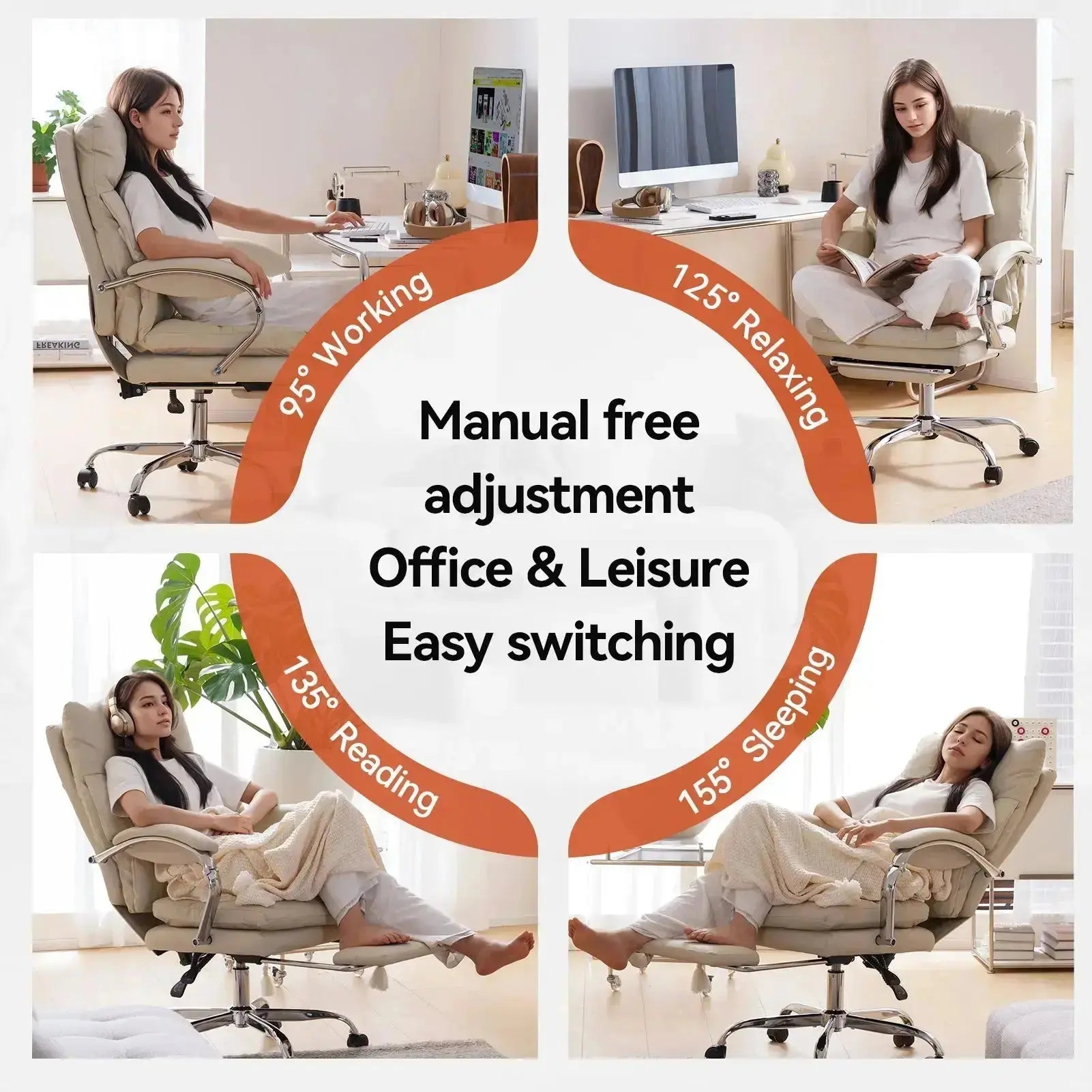 EMIAH C570 Comfortable Office Chair with Footrest - EMIAH Store 