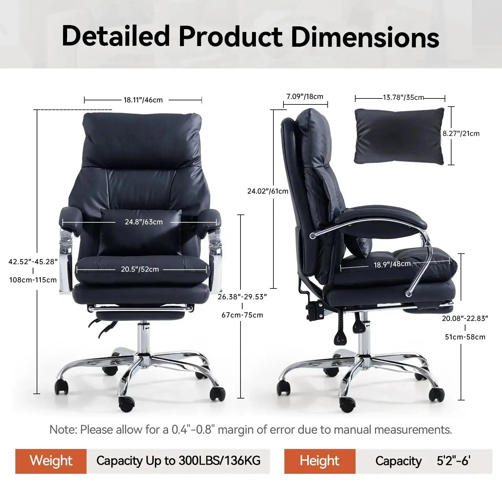 EMIAH C570 Comfortable Office Chair with Footrest - EMIAH Store 